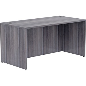 Lorell Essentials Series Rectangular Desk Shell - 60" x 30"29.5" , 1" Top - Laminate, Weathered Charcoal Table Top - Grommet