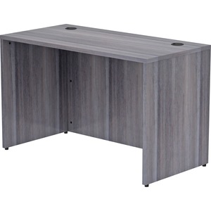 Lorell Essentials Series Rectangular Desk Shell - 48" x 24"29.5" , 1" Top - Laminate, Weathered Charcoal Table Top - Grommet