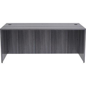 Lorell Essentials Series Rectangular Desk Shell - 72" x 36"29.5" , 1" Top - Laminate, Weathered Charcoal Table Top - Grommet
