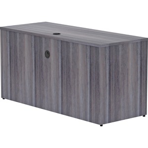 Lorell Essentials Series Credenza Shell - 60" x 24"29.5" , 1" Top - Laminate, Weathered Charcoal Table Top - Modesty Panel