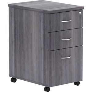Lorell Essentials Series Box/Box/File Mobile File Cabinet - 16" x 22"28.3" - 3 x Box, File Drawer(s) - Finish: Weathered Charcoal, Laminate