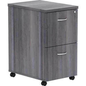 Lorell Essentials Series File/File Mobile File Cabinet - 16" x 22"28.3" - 2 x File Drawer(s) - Finish: Weathered Charcoal, Laminate
