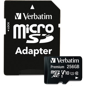 Verbatim Premium 256 GB Class 10/UHS-I (U1) microSDXC - 1 Pack - 100 MB/s Read - Lifetime Warranty