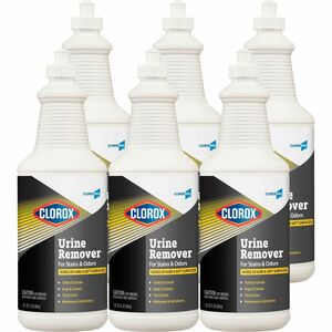 CloroxPro™ Urine Remover for Stains and Odors Pull Top - 32 fl oz (1 quart) - Bleach-free - White - 6 / Carton