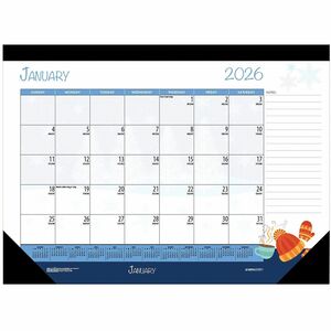 House of Doolittle Monthly Deskpad Calendar Seasonal Holiday Depictions 22 x 17 Inches - Julian Dates - Monthly - 12 Month - January 2026 to December 2026 - 1 Month Single Pag