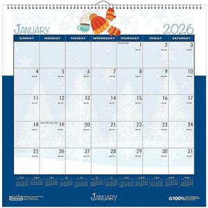 House of Doolittle Monthly Wall Calendar Seasonal Holiday Depictions 12 x 16-1/2 Inches - Julian Dates - Monthly - 12 Month - January 2021 to December 2021 - 1 Month Single Pa