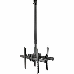 StarTech.com Ceiling Mount for Flat Panel Display, Curved Screen Display, TV - Black - Height Adjustable - 2 Display(s) Supported - 32" to 75" Screen Support - 220 lb Load Cap