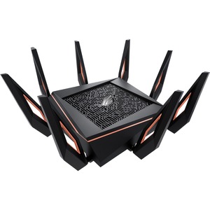 Asus ROG Rapture GT-AX11000 IEEE 802.11ax Ethernet Wireless Router - 2.40 GHz ISM Band - 5 GHz UNII Band - 1.34 GB/s Wireless Speed - 5 x Network Port - 1 x Broadban