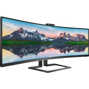 Philips Brilliance 499P9H 48.8inch Dual Quad HD DQHD Curved Screen WLED Gaming LCD Monitor - 32:9 - Textured Black - 5120 x 1440