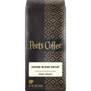 Peet's House Blend Decaf Dark Roast Coffee Ground - House Blend - Dark - 16 oz - 1 Each