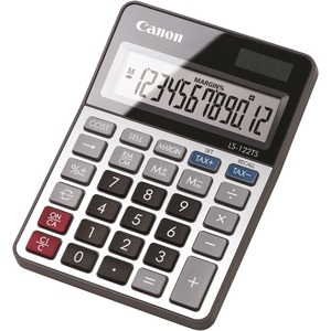 Canon LS-122TS 12-digit LCD Basic Calculator - Dual Power, Solar, Battery Powered, Angled Display, Replaceable Battery - 12 Digits - LCD - Battery/Solar Powered - 0.9" x 4.2"
