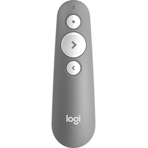 Logitech R500 Presentation Pointer - Bluetooth/Radio Frequency - USB - Laser - 3 Buttons - Grey - Wireless - Symmetrical