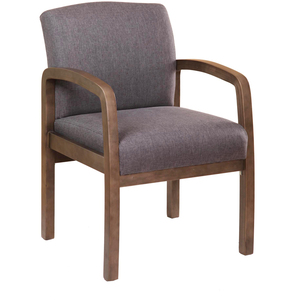 Boss NTR (No Tools Required) Guest Chair - Slate Gray Seat Color - Slate Gray Back Color - Driftwood Frame Color - Four-legged Base - 1 Each