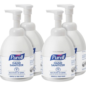 PURELL® Hand Sanitizer Foam - Fragrance-free Scent - 18.1 fl oz (535 mL) - Pump Bottle Dispenser - Kill Germs - Hand, Skin - Clear - Non-aerosol, Anti-septic - 4 / Carton
