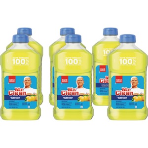 Mr. Clean Antibacterial Cleaner - 45 fl oz (1.4 quart) - Summer Citrus, Lemon Scent - 6 / Carton - Antibacterial, Freshen - Yellow