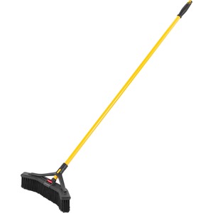 Rubbermaid Commercial Maximizer Push/Center 18" Broom - Polypropylene Bristle - 58.1" Overall Length - Steel Handle - 6 / Carton