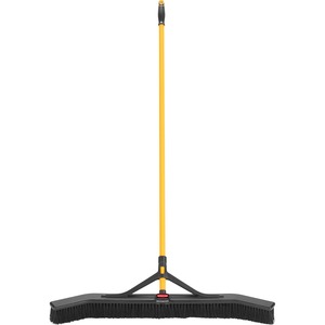 Rubbermaid Commercial Maximizer Push/Center 36" Broom - Polypropylene Bristle - 58.1" Overall Length - Steel Handle - 6 / Carton