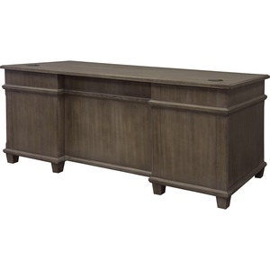 Martin Carson Double Pedestal Desk - 7-Drawer - 7 x Storage, Utility, File Drawer(s) - Double Pedestal - Material: Veneer, Solid Lumber - Finish: Weathered Dove - 1 Each