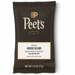 Peet's Coffee™ Decaf House Blend Coffee - 2.5 oz - House Blend - Decaffeinated - 18 / Box