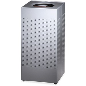 Rubbermaid Commercial Silhouettes 16G Waste Container - 16 gal Capacity - Square - Perforated, Fire-Safe, Durable - 30.4" Height x 14.8" Width x 14.8" Depth - Steel, Metal - S