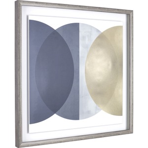 Lorell Circle I Framed Abstract Art - 29.25" x 29.25" Frame Size - Gray, Yellow - 1 Each