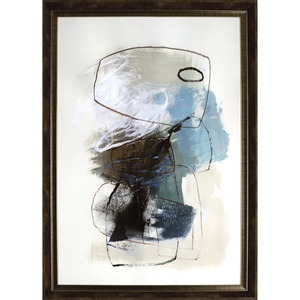 Lorell In The Middle I Framed Abstract Art - 27.50" x 39.50" Frame Size - Aqua - 1 Each