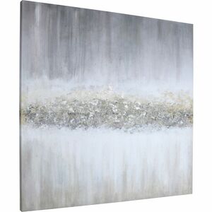 Lorell Raining Sky Frameless Abstract Art - 40" Height x 40" Width - Gray - Acrylic - 1 Each