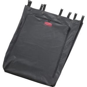 Rubbermaid Commercial 30 Gallon Premium Linen Hamper Bag - 30 gal Capacity - Zipper Closure - Black - Polyvinyl Chloride (PVC) - 1/Carton - Waste Disposal