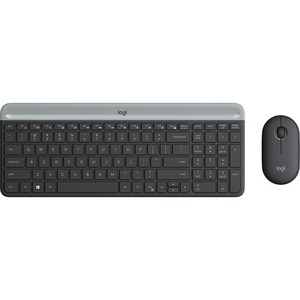 Logitech Slim MK470 Keyboard Andamp; Mouse - English UK - USB Wireless RF