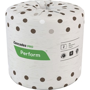 Cascades PRO PRO Perform Standard Toilet Paper - 2 Ply - 4.25" x 4" - 400 Sheets/Roll - 4.50" Roll Diameter - Latte - Strong, Absorbent - For Industry, School, Food Service -