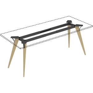 Lorell Relevance Series Natural Wood Desk Frame - 72" x 30" x 26.5" - Material: Wood - Finish: Natural