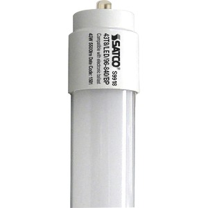 Satco 43T8 LED 96-840 BP 120-277V Tube Bulb - 43 W - 120 V AC, 230 V AC - 5500 lm - T8 Size - White - Cool White Light Color - 50000 Hour - 6740.3°F (3726.8°C) Color Temperatu