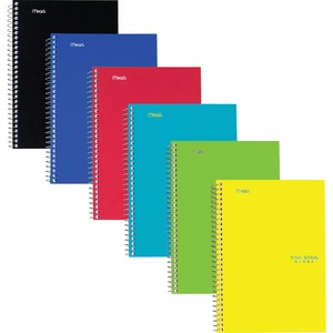 Mead Five Star Wirebound Subject Notebook - 2 Subject(s) - 100 Sheets - Spiral Bound - 6" x 9 1/2" - 9" x 7" x 2" - Assorted Cover - Durable Cover, Bleed Resistant, Perforated
