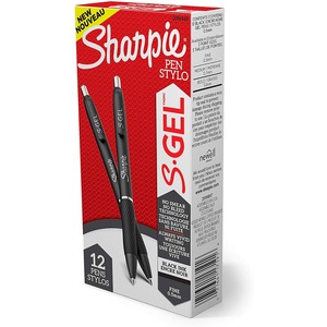 Sharpie S-Gel Pens - 0.5 mm Pen Point Size - Retractable - Black Gel-based Ink - 12 / Dozen