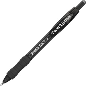 Paper Mate Profile Gel 1.0mm Retractable Pen - Medium Pen Point - 1 mm Pen Point Size - Retractable - Black - 1 Dozen