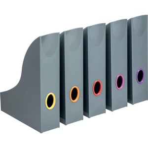 DURABLE VARICOLOR Magazine Rack Set, Gray/Multicolor - 5 pack - Gray, Multicolor - 5 / Pack