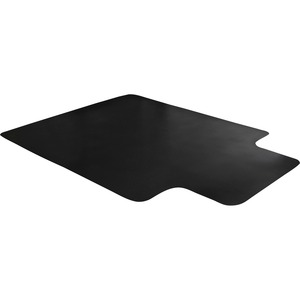 Advantagemat® Black Vinyl Lipped Chair Mat for Hard Floor - 45" x 53" - Hard Floor - 53" Length x 45" Width x 0.080" Depth x 0.080" Thickness - Lip Size 25" Length x 12" Width