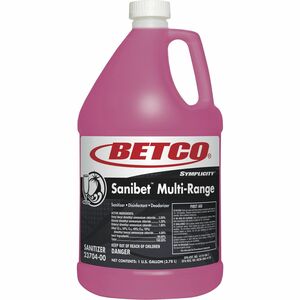 Betco Sanibet Sanitizer Disinfect Deodorizer - Concentrate - 128 fl oz (4 quart) - 1 Each - Pink