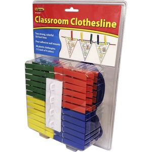 Teacher Created Resources Classroom Clothesline - Classroom, Display, Decoration - 2.30" Height x 7.70" Width x 10.80" Length - Multi - 2 / Pack
