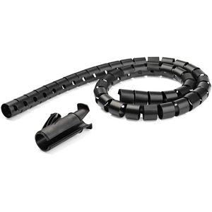 StarTech.com 1.5m / 4.9ft Cable Management Sleeve - Spiral - 25mm / 1inch Diameter - W/ Cable Loading Tool - Expandable Coiled Cord Organizer - Polyethylene