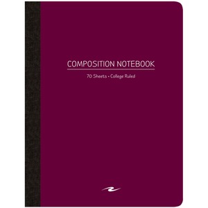 Roaring Spring College Ruled Flexible Poly Cover Composition Book - 70 Sheets - 140 Pages - Printed - Sewn/Tapebound - Both Side Ruling Surface - Red Margin - 15 lb Basis Weig