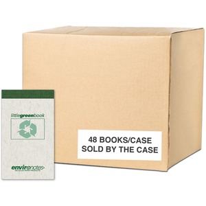Roaring Spring EnviroNotes Little Green Book - 60 Sheets - 120 Pages - Printed - Sewn/Tapebound - Both Side Ruling Surface - 15 lb Basis Weight - 56 g/m&#178; Grammage - 5" x