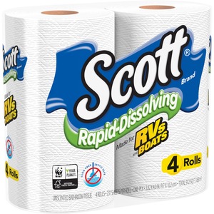 Scott Rapid-Dissolving Toilet Paper - White - 48 / Carton