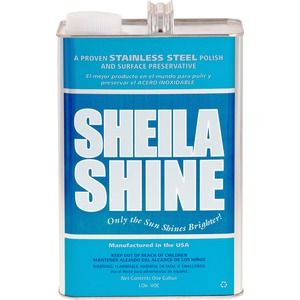 Sheila Shine Cleaner Polish - 128 fl oz (4 quart) - 4 / Carton - Fingerprint Resistant, Water Repellent - Blue, White