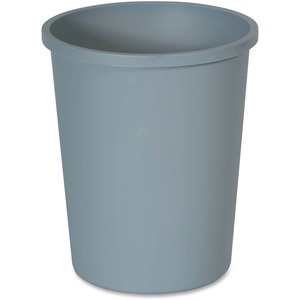 Rubbermaid Commercial Untouchable 11-Gallon Waste Containers - 11 gal Capacity - Round - Crack Resistant, Durable - 18.8" Height x 15.8" Diameter - Plastic - Gray - 6 / Carton
