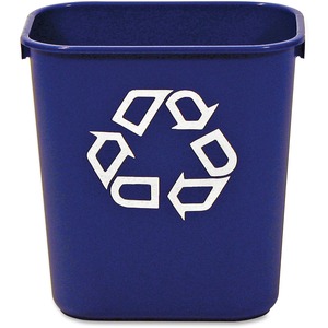 Rubbermaid Commercial 13 QT Standard Deskside Recycling Wastebaskets - 3.25 gal Capacity - Rectangular - Compact, Durable - 12.1" Height x 8.3" Width x 11.4" Depth - Resin - B