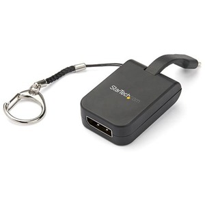 StarTech.com Portable USB C to DisplayPort Adapter - Quick-Connect Keychain - 4K - Built-In Cable - USB Type C Display Adapter CDP2DPFC - USB Type C display adapte