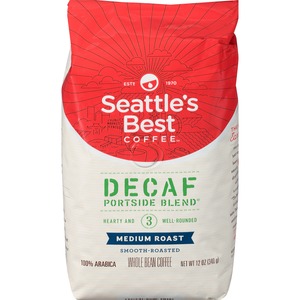 Seattle's Best Coffee Decaf Whole Bean Coffee - Signature Blend - Signature Blend - Medium - 12 oz - 1 Each