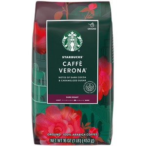 Starbucks Caffe Verona Dark Roast Ground Coffee - Caffe Verona, Dark Cocoa, Roasty Sweet, Latin America, Asia/Pacific, Italian Roast - Dark - 16 oz - 1 Each