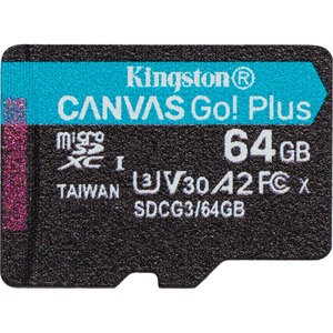 Kingston Canvas Go! Plus 64 GB Class 10/UHS-I U3 microSDXC - 170 MB/s Read - 70 MB/s Write